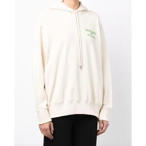 Stella McCartney Cream Powered by Plants Slogan Print Hoodie Sweatshirt Size XL